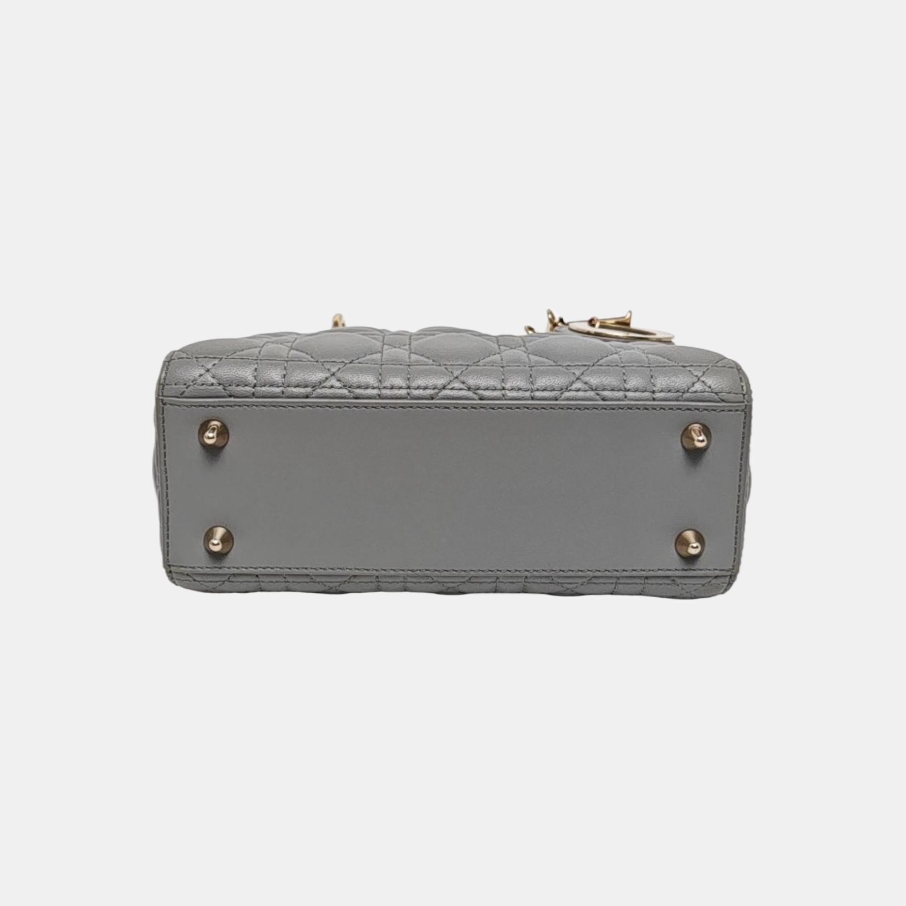 Lady Dior Small Cannage Lambskin Gray