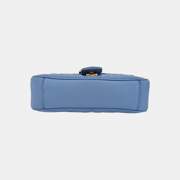 GG Marmont Medium Quilted Calfskin Blue