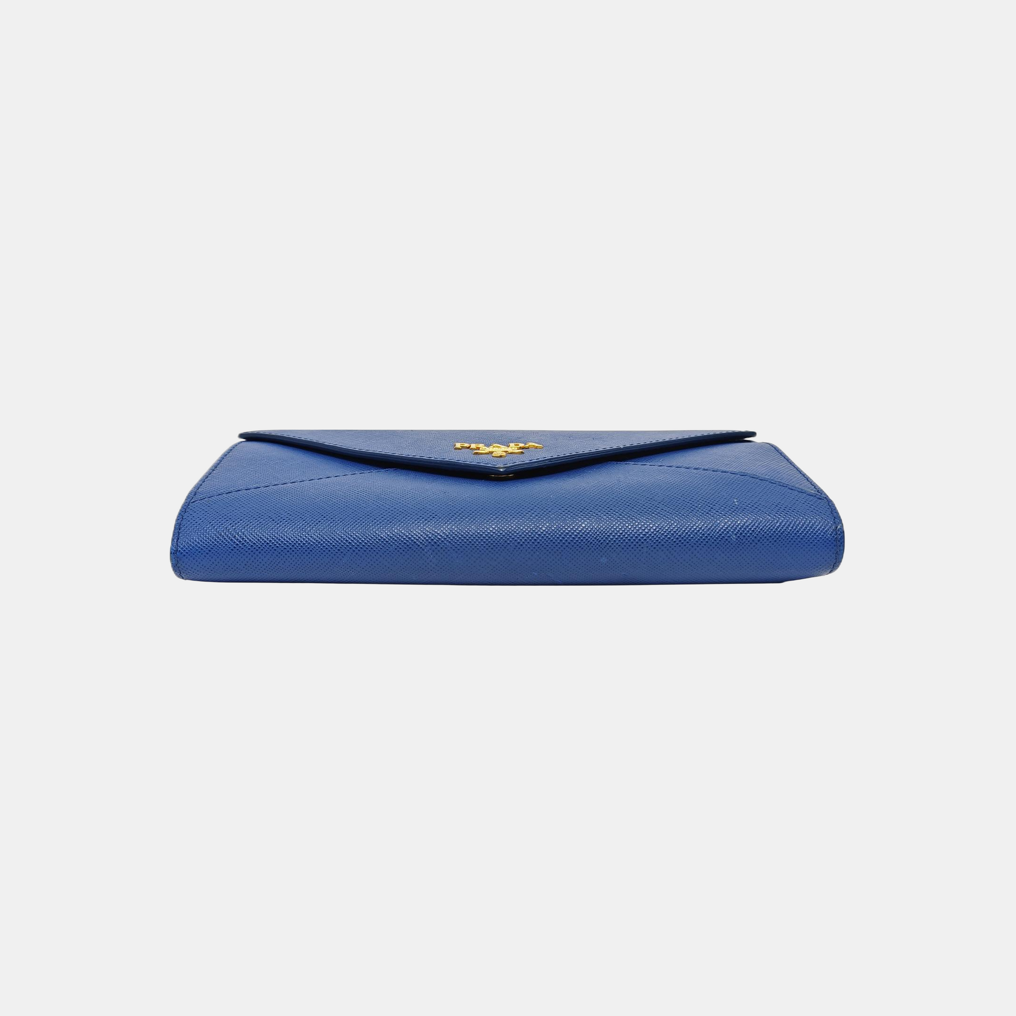 Envelope Wallet Saffiano Calfskin Blue