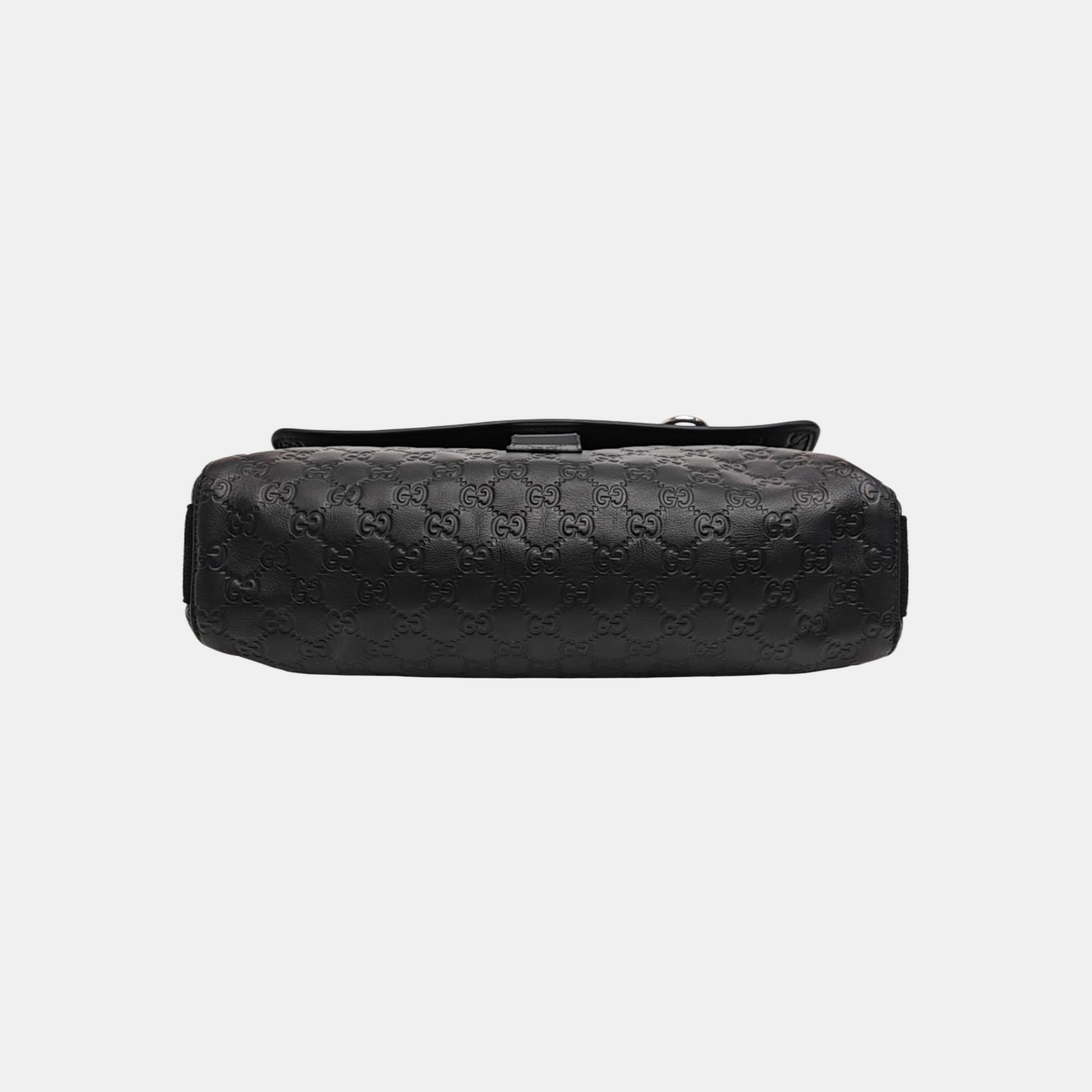 Monogram Calfskin Shoulder Bag Black