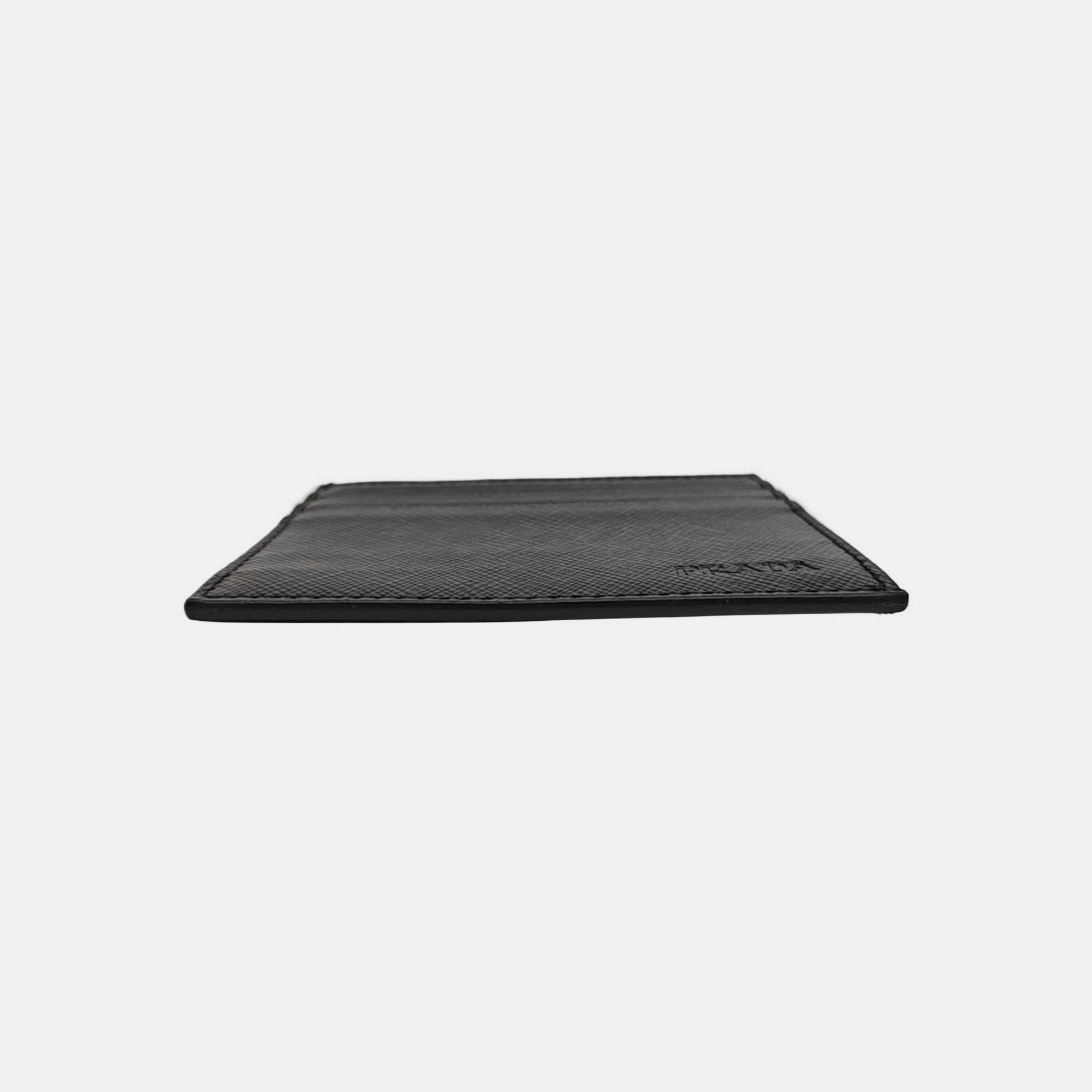Saffiano Calfskin Card Holder Black