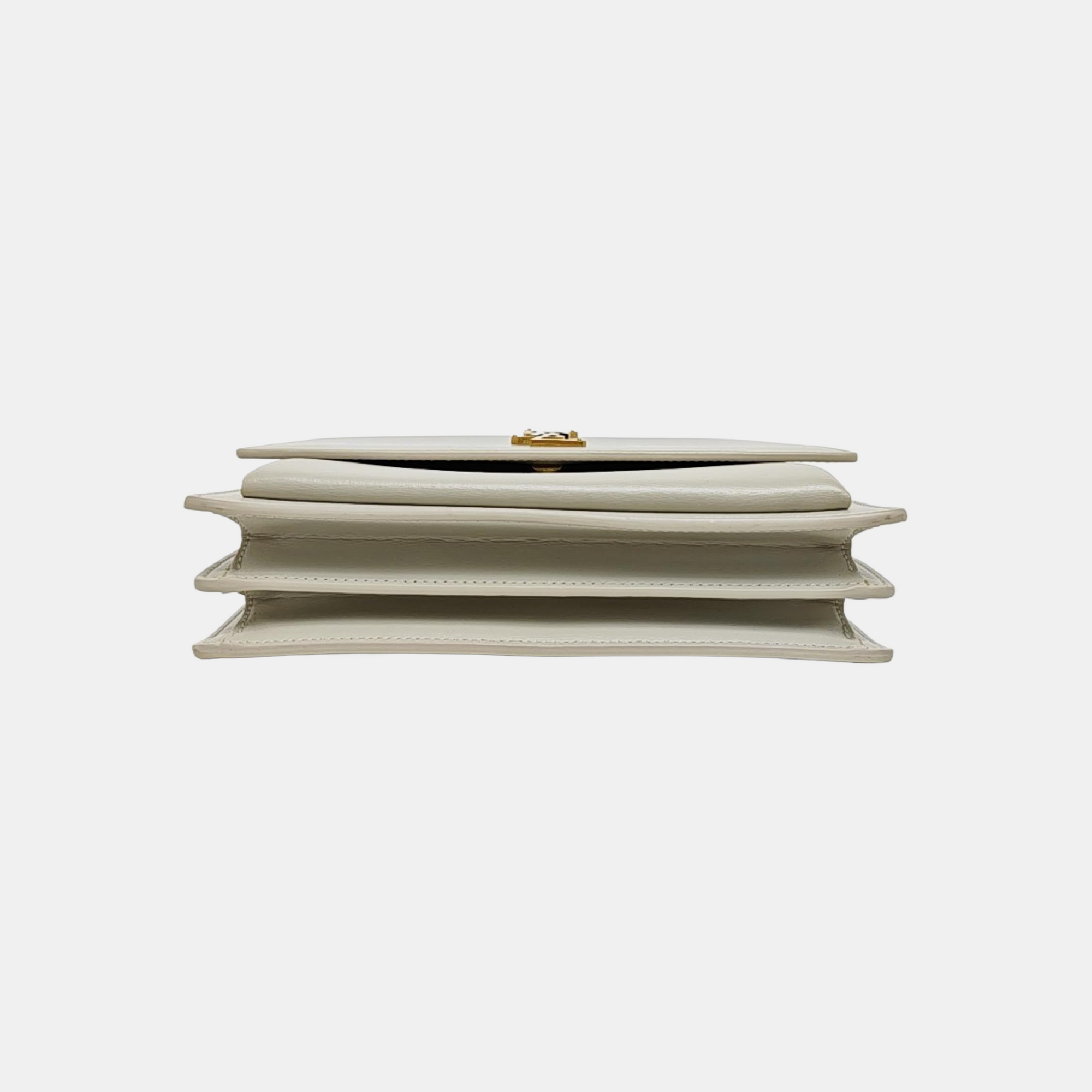 SUNSET Medium Calfskin White