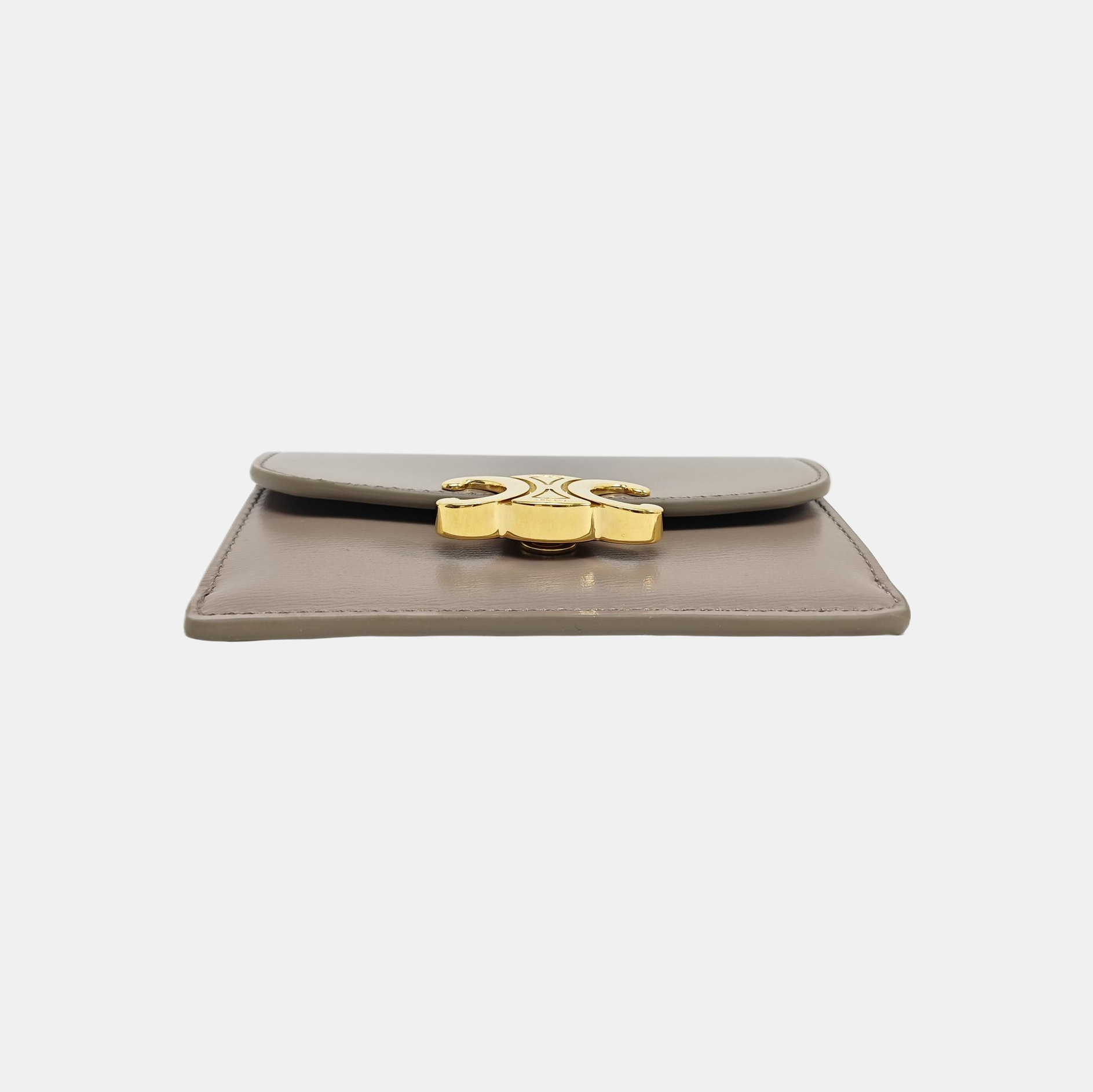 TRIOMPHE Mini Calfskin Gray Card Holder