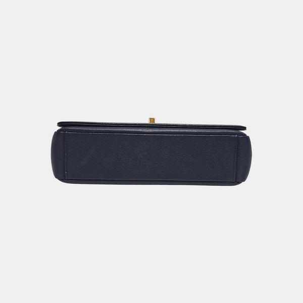 Grained Calfskin Shoulder Bag Blue
