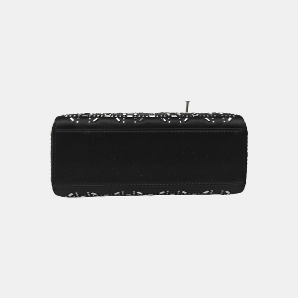 Lady Dior Mini Cannage Silk Satin Black