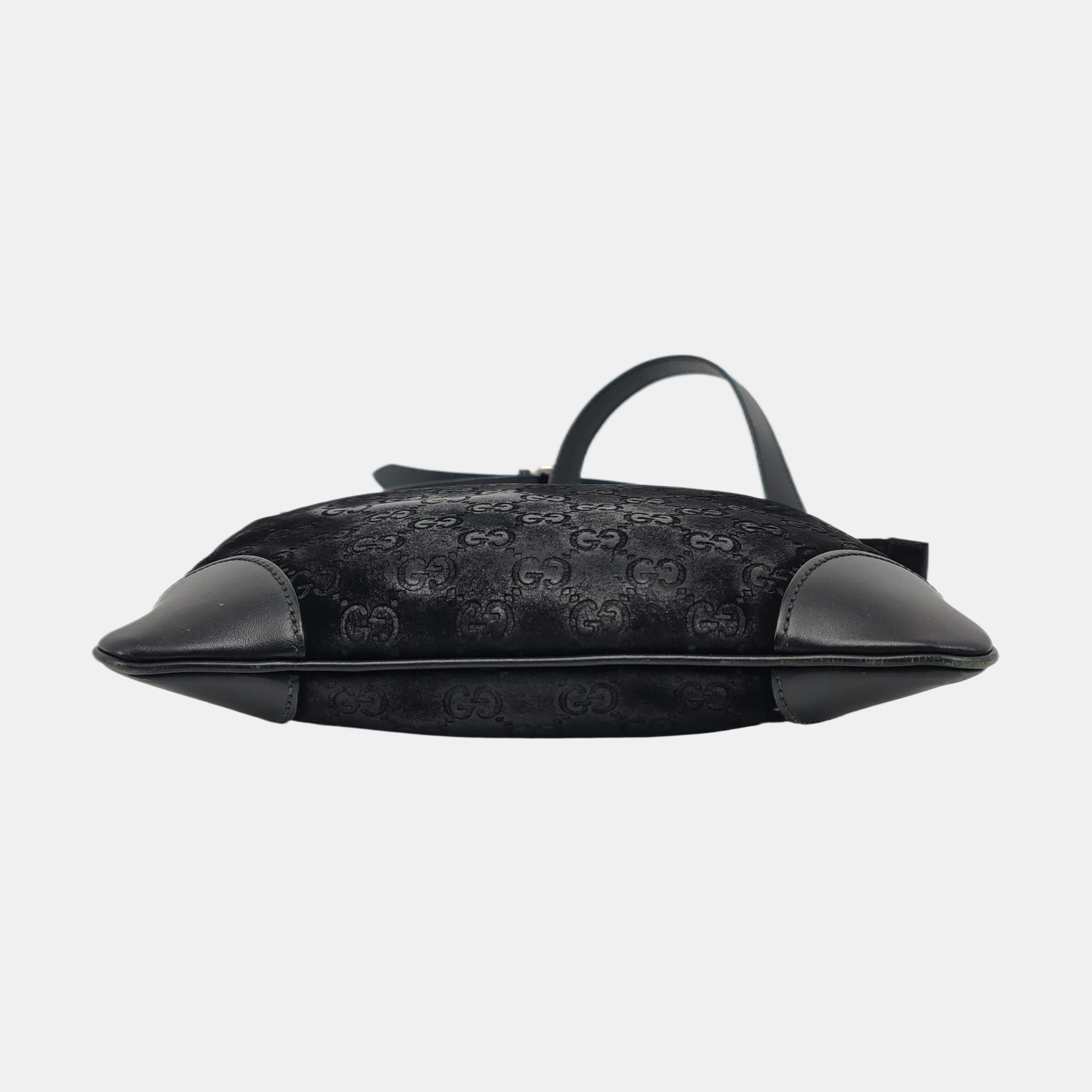 Monogram Suede Shoulder Bag Black