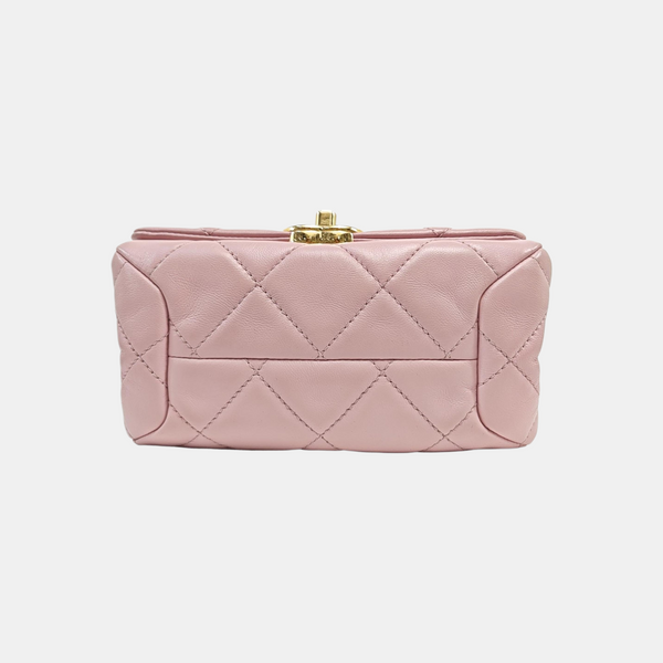 Quilted Lambskin Shoulder Bag Pink