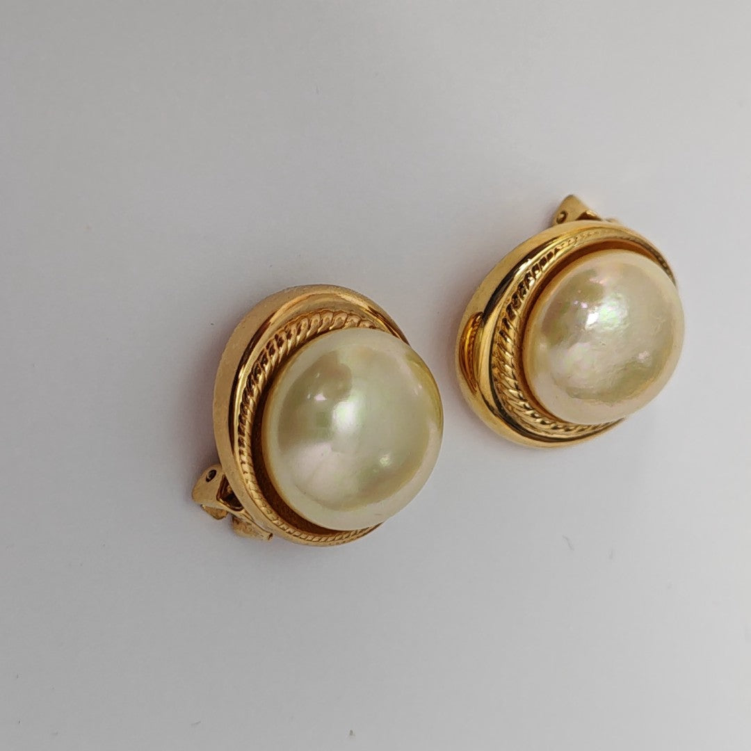 Metal White Clip On Earrings