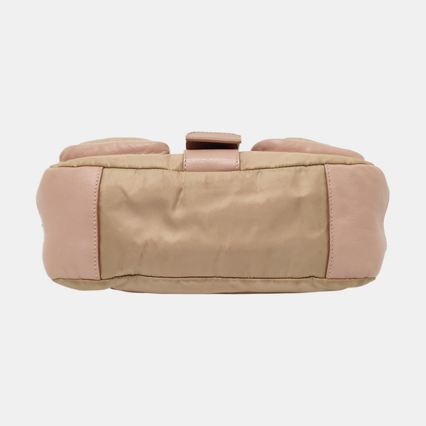 Nylon Shoulder Bag Beige