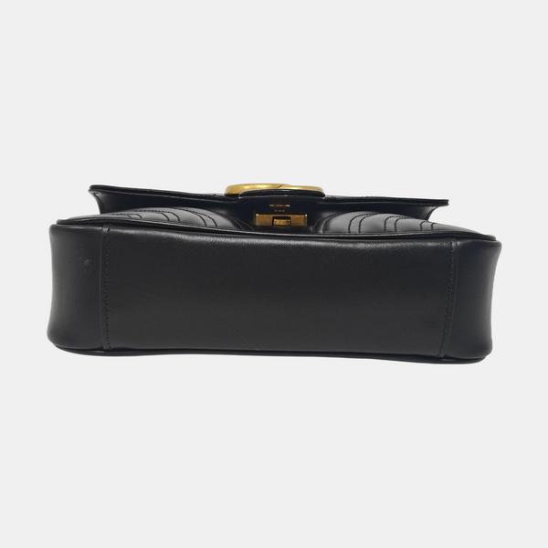 GG Marmont Small Quilted Calfskin Black
