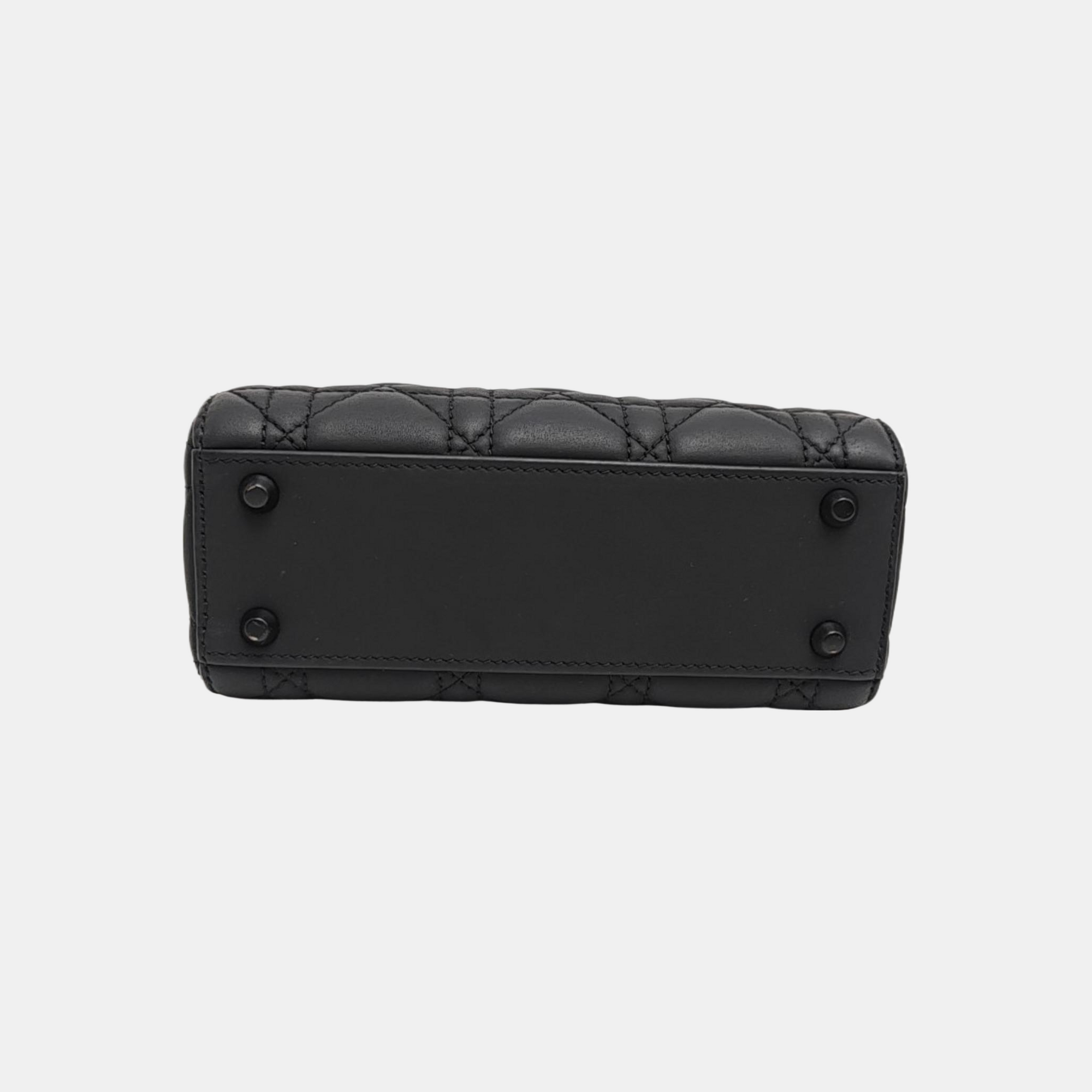 Lady Dior Mini Cannage Calfskin Black