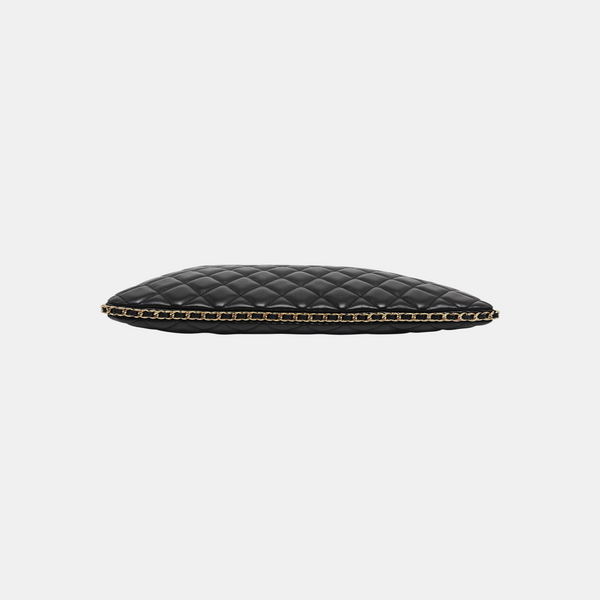 Quilted Lambskin Clutch Black