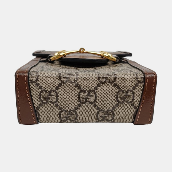 Authenticated pre-owned  Horsebit 1955 Mini Coated Canvas Beige - Crossbody Bag at Looply