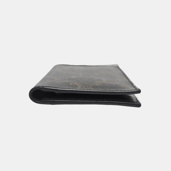 Coated Canvas Card Holder Brown