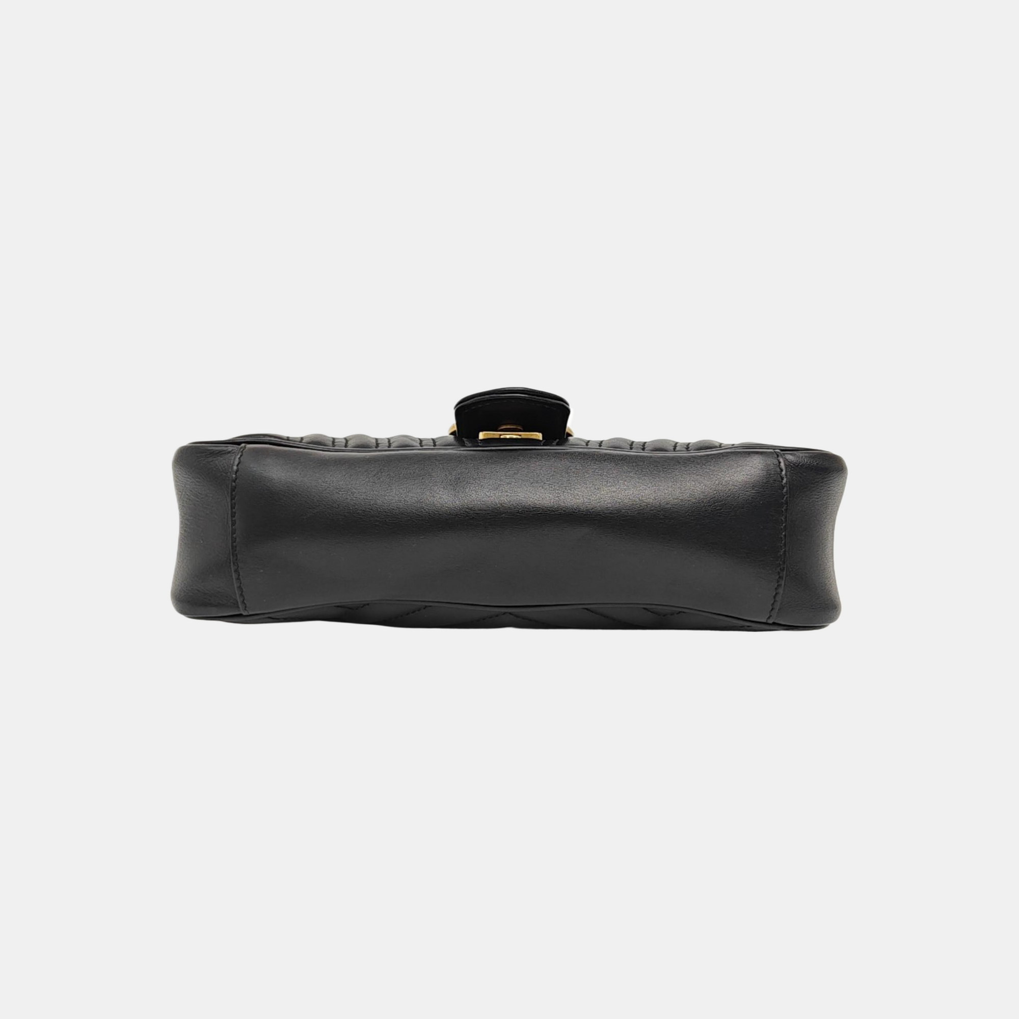 GG Marmont Medium Quilted Calfskin Black