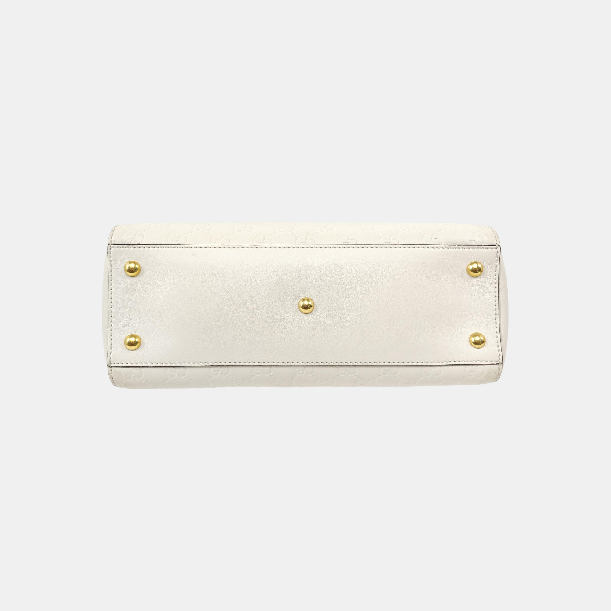 Monogram Calfskin Tote Bag White