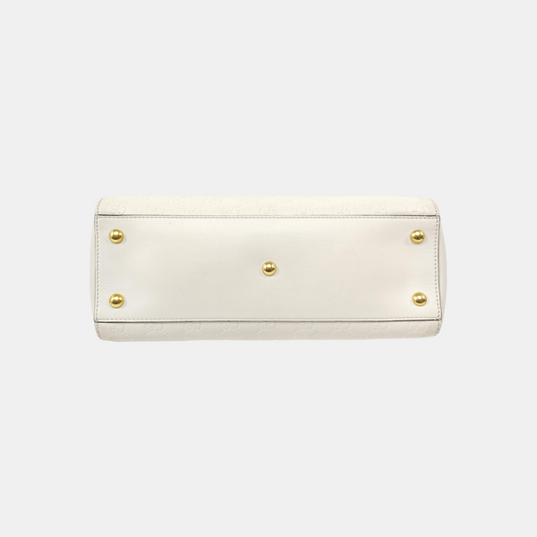 Monogram Calfskin Tote Bag White