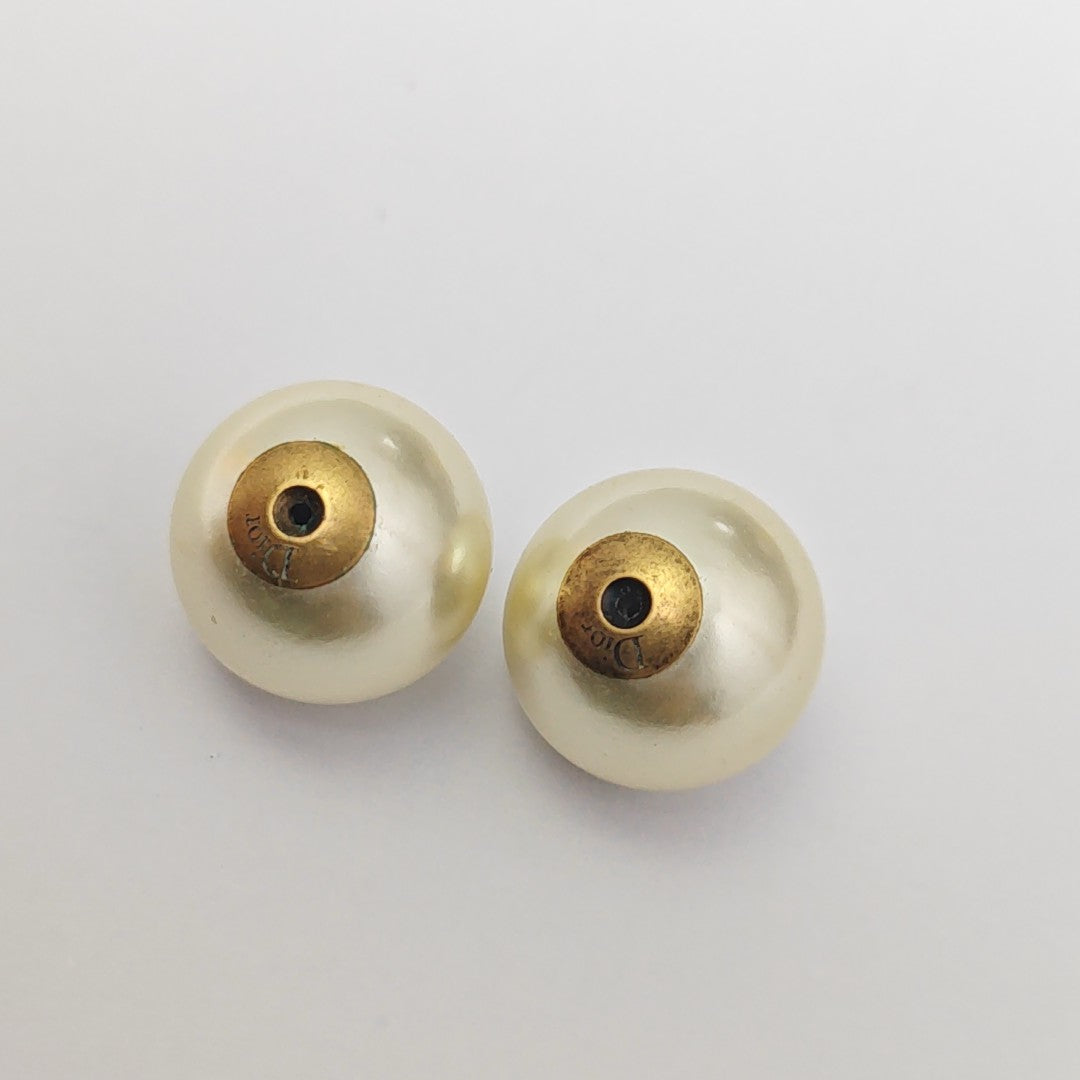 Dior Tribales Metal White Stud Earrings