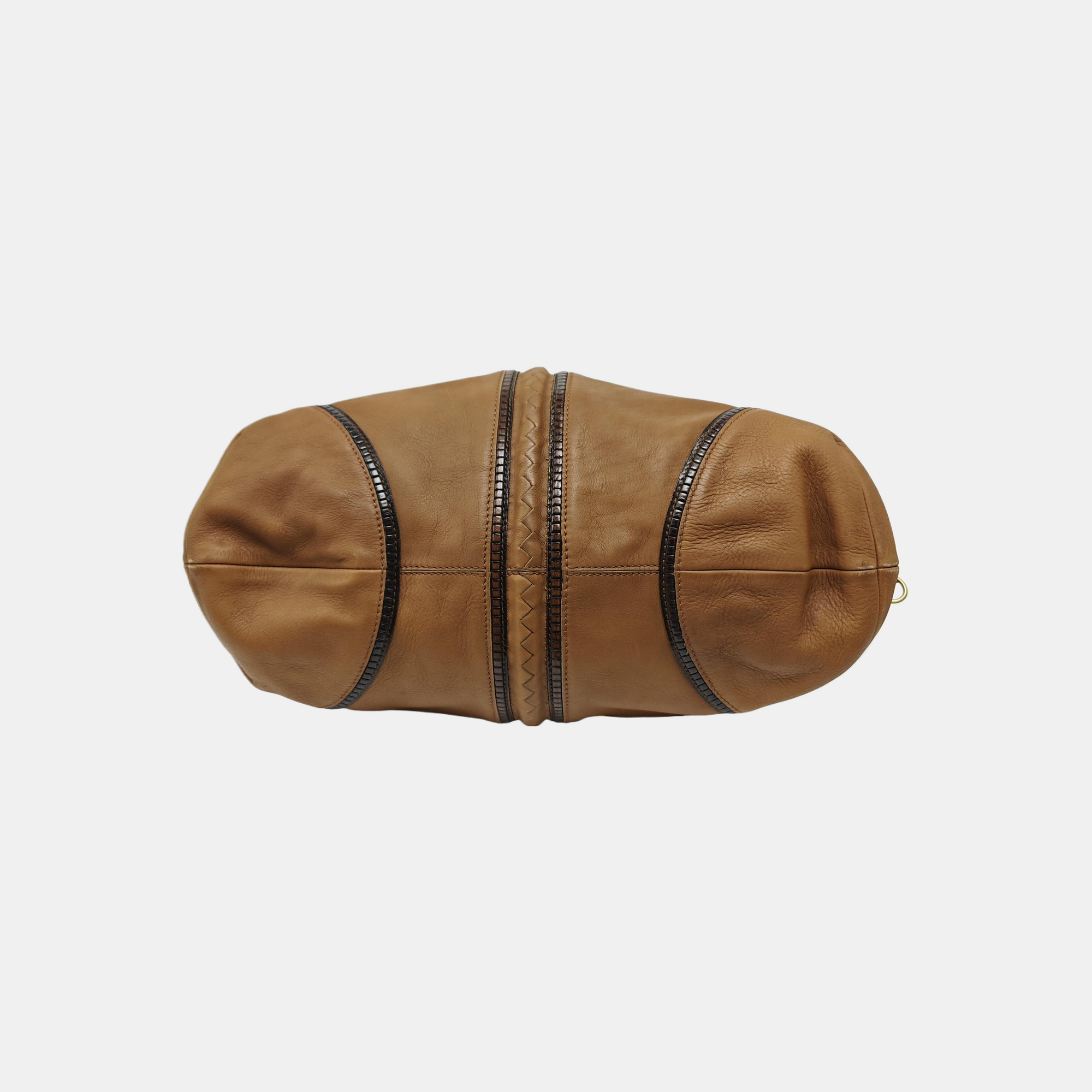 Calfskin Top Handle Bag Brown