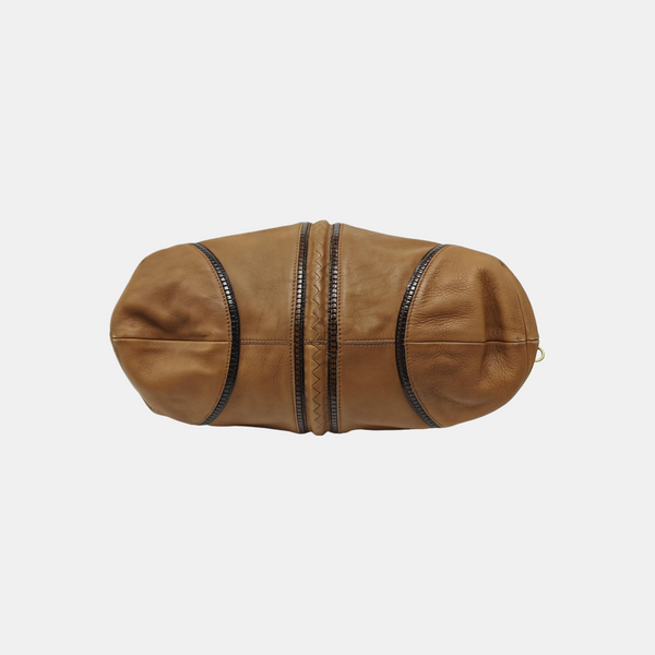 Calfskin Top Handle Bag Brown