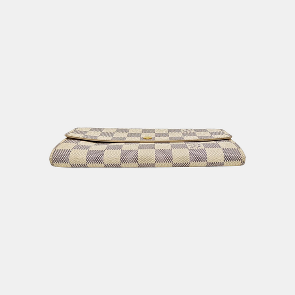 PORTE MONNAIE Damier Azur Coated Canvas White Wallet