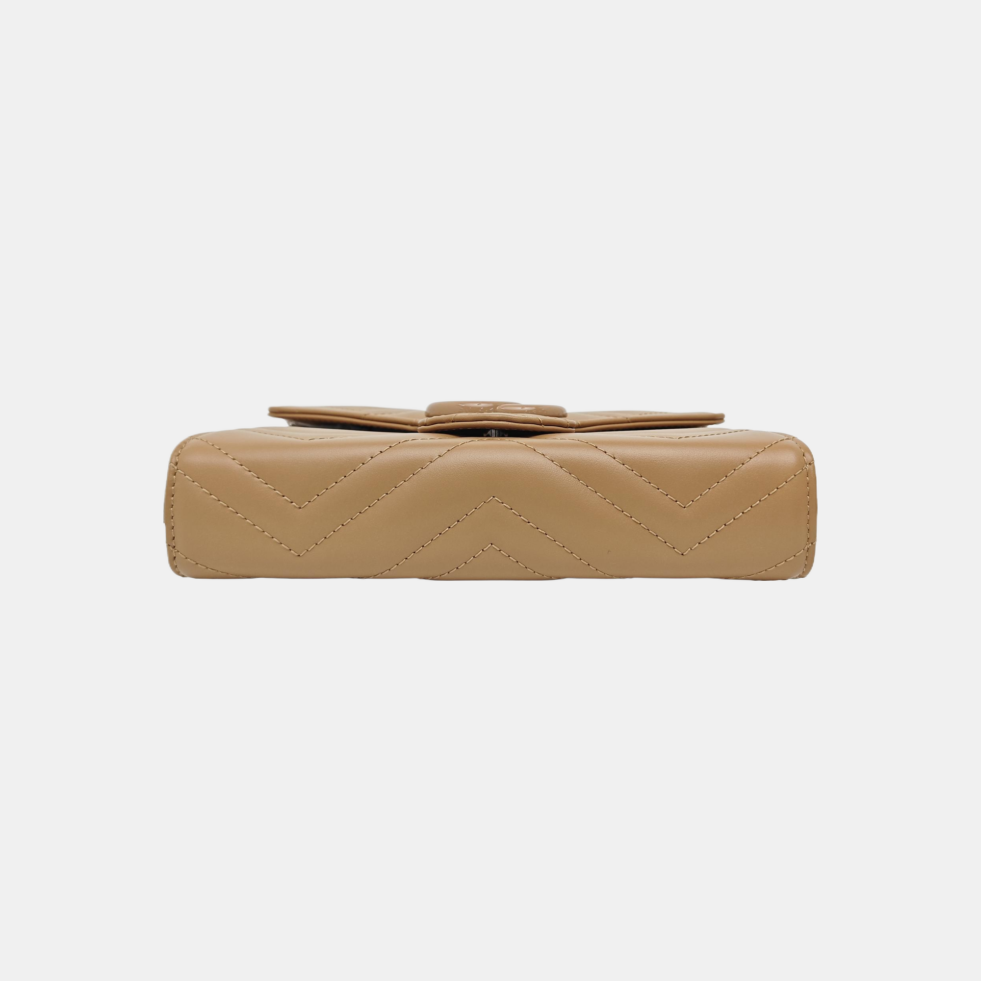 GG Marmont Small Quilted Calfskin Beige