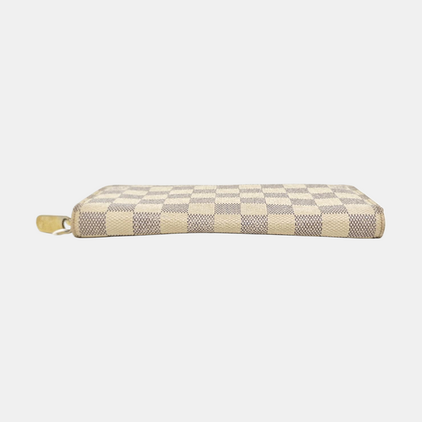 ZIPPY Damier Azur Coated Canvas White Wallet