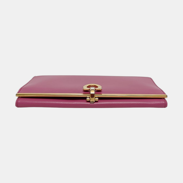 Gancio Calfskin Purple Wallet