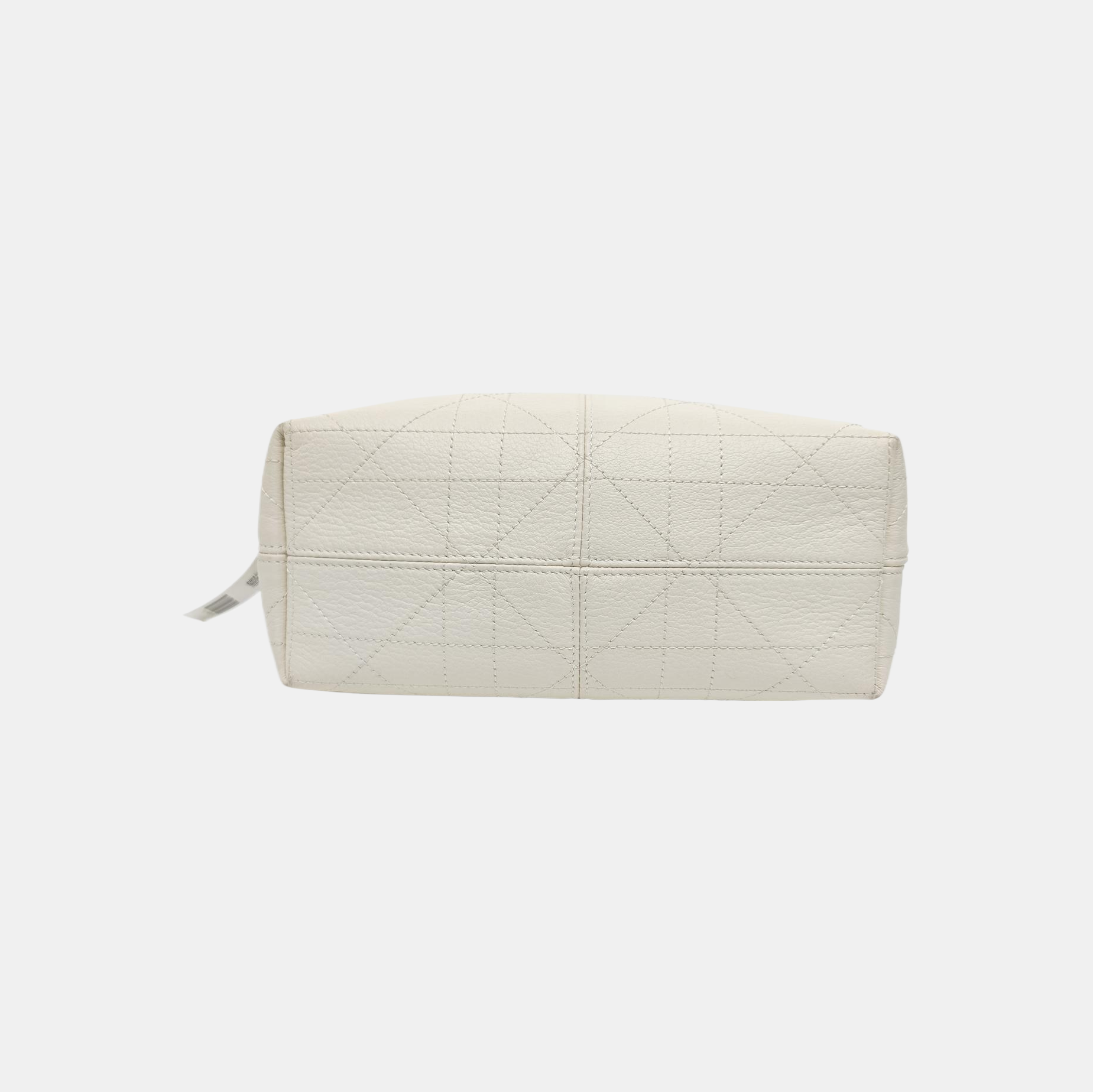 Cannage Calfskin Shoulder Bag Small White