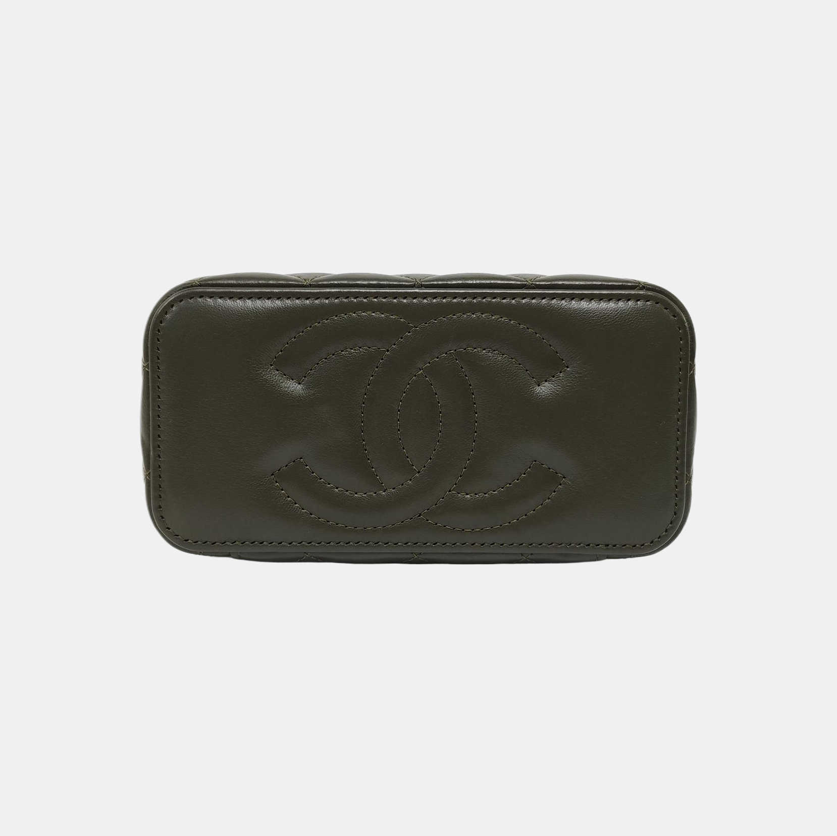 VANITY CASE Small Quilted Lambskin Green