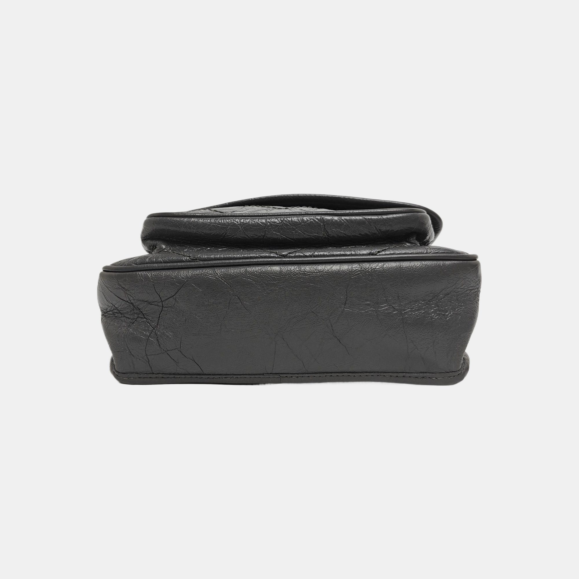 NIKI Small Chevron Calfskin Gray