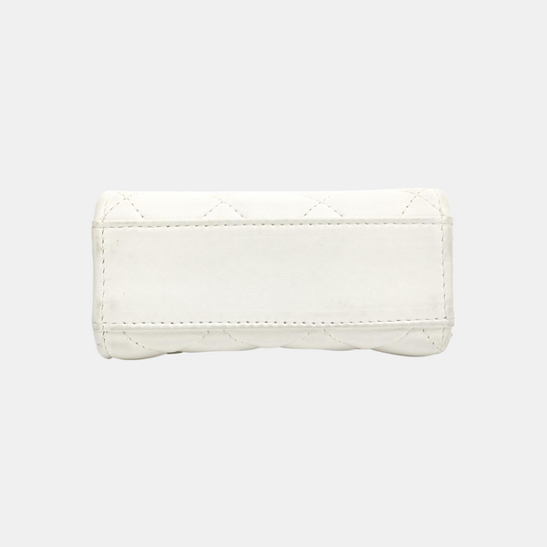Quilted Lambskin Crossbody Bag White