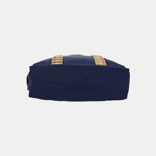 Fabric Top Handle Bag Blue