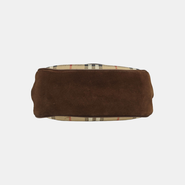 Coated Canvas Shoulder Bag Beige