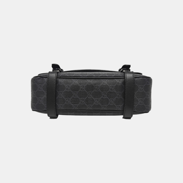 Monogram Coated Canvas Shoulder Bag Black