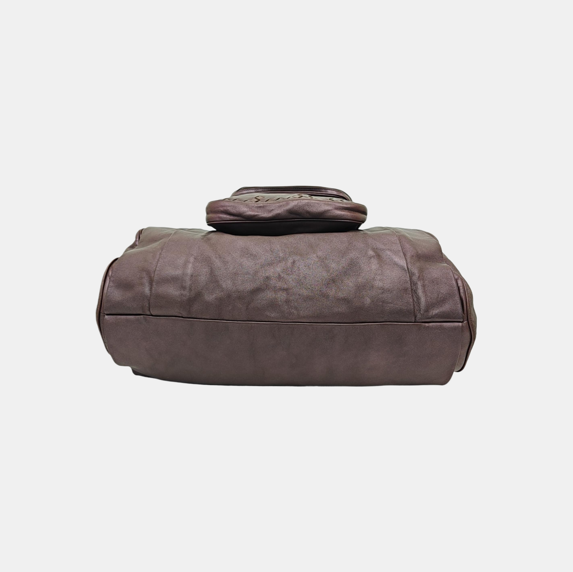 Lambskin Shoulder Bag Brown