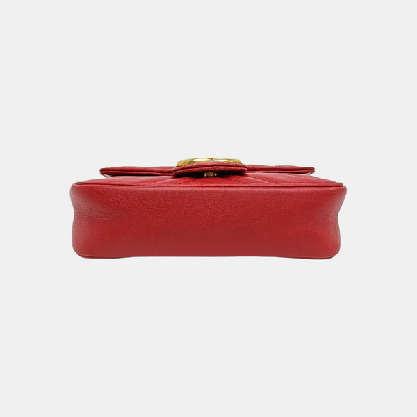 GG Marmont Mini Quilted Calfskin Red