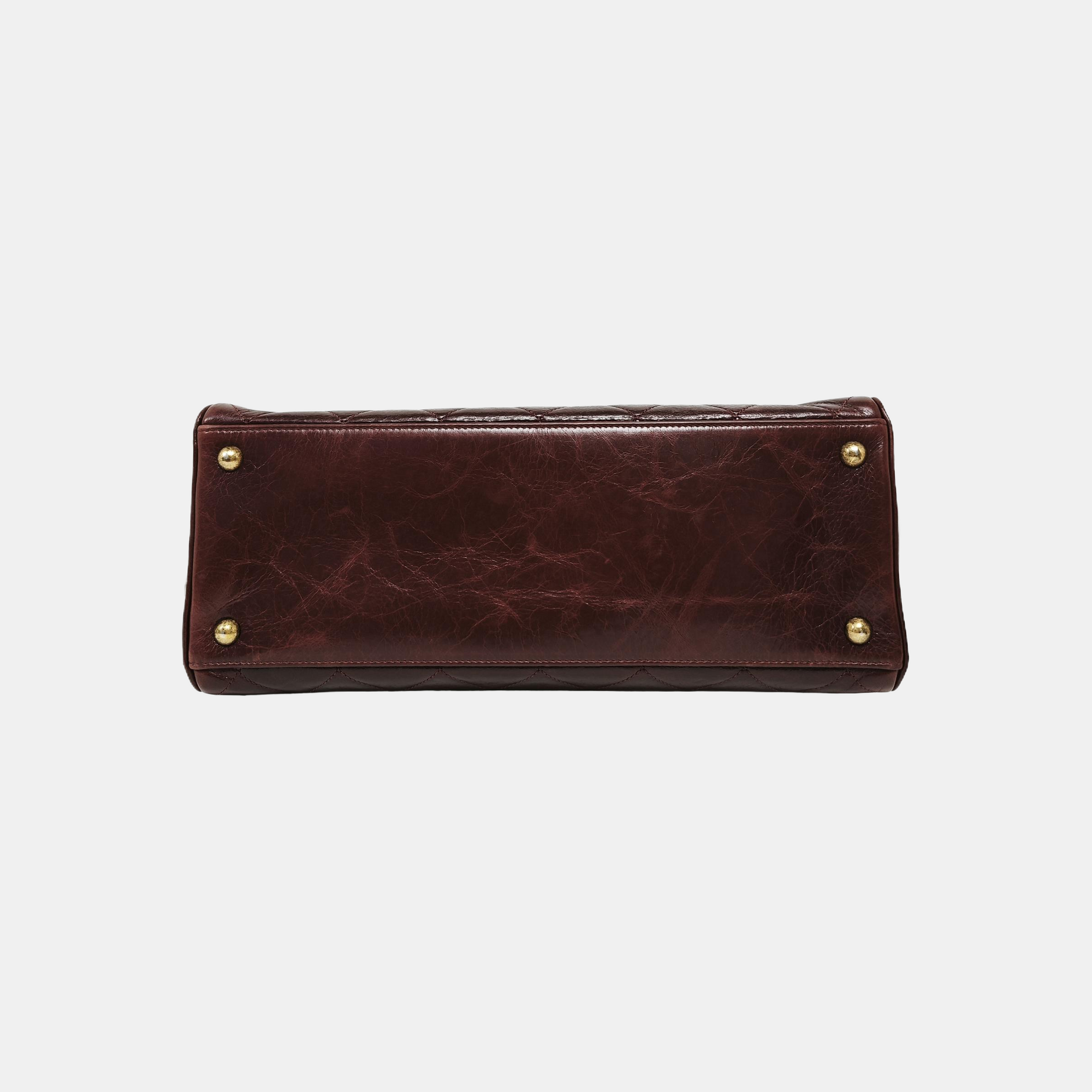 Quilted Calfskin Tote Bag Red