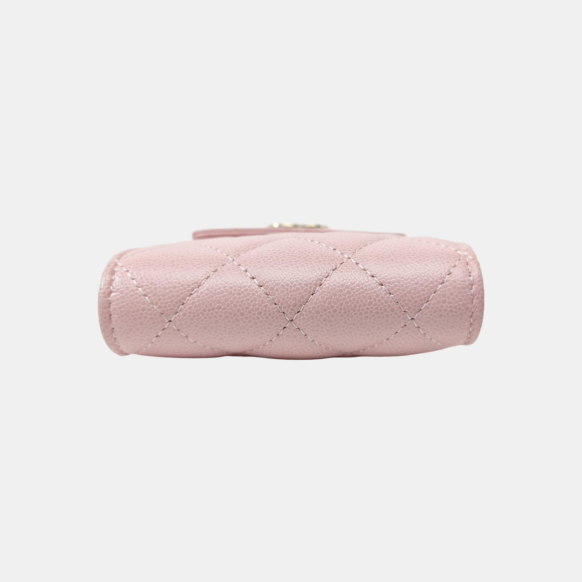 Quilted Grained Calfskin Shoulder Bag Pink