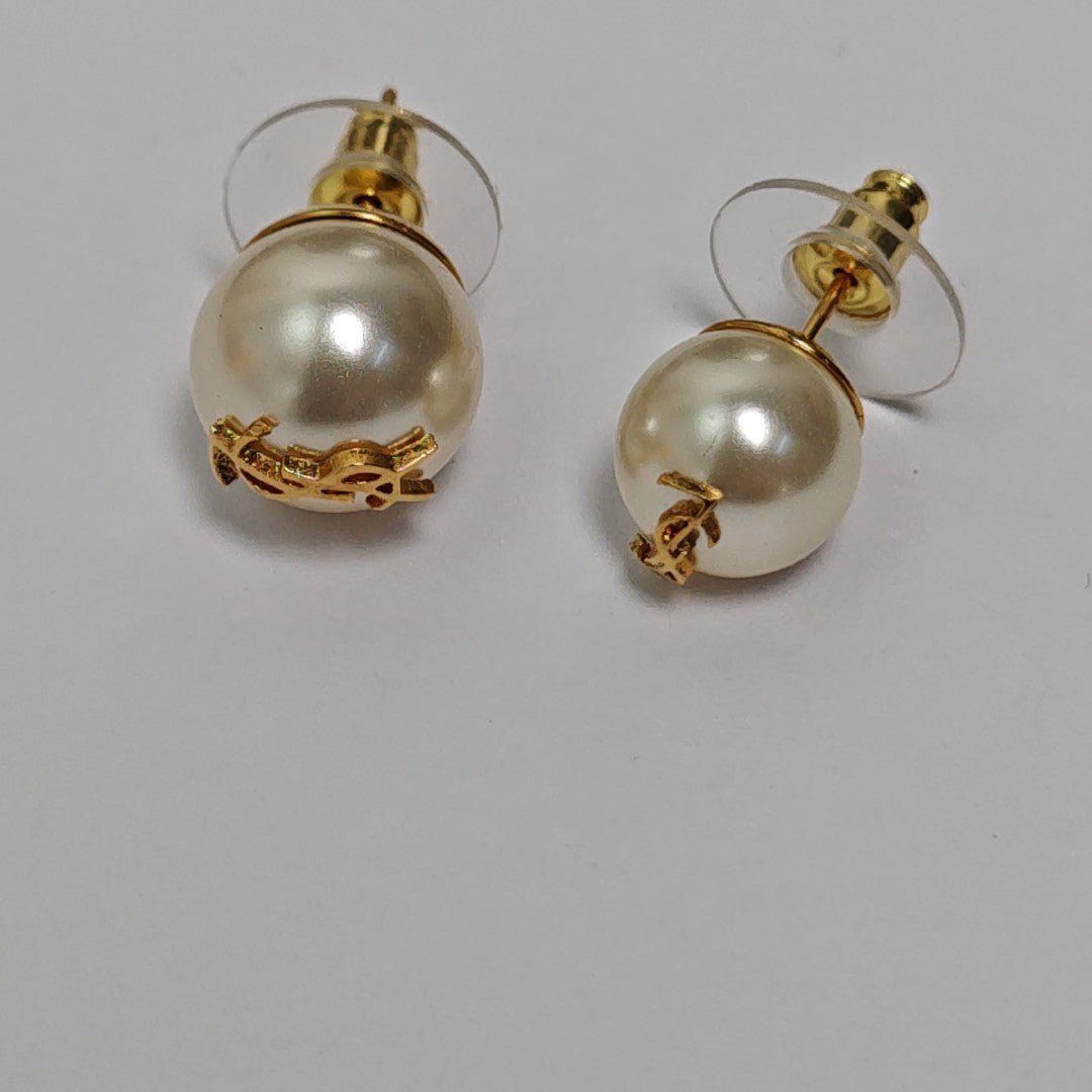 Metal White Stud Earrings
