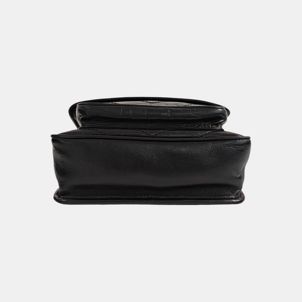NIKI Small Chevron Calfskin Black