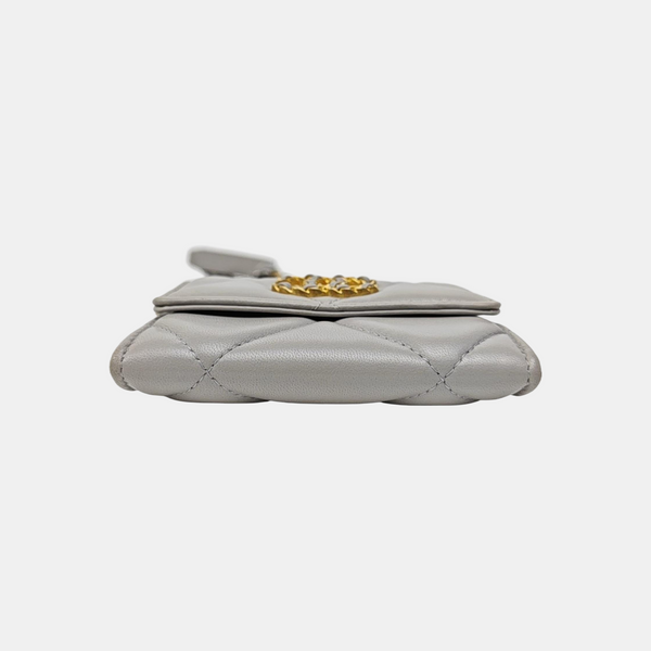 CHANEL 19 Small Quilted Lambskin Gray