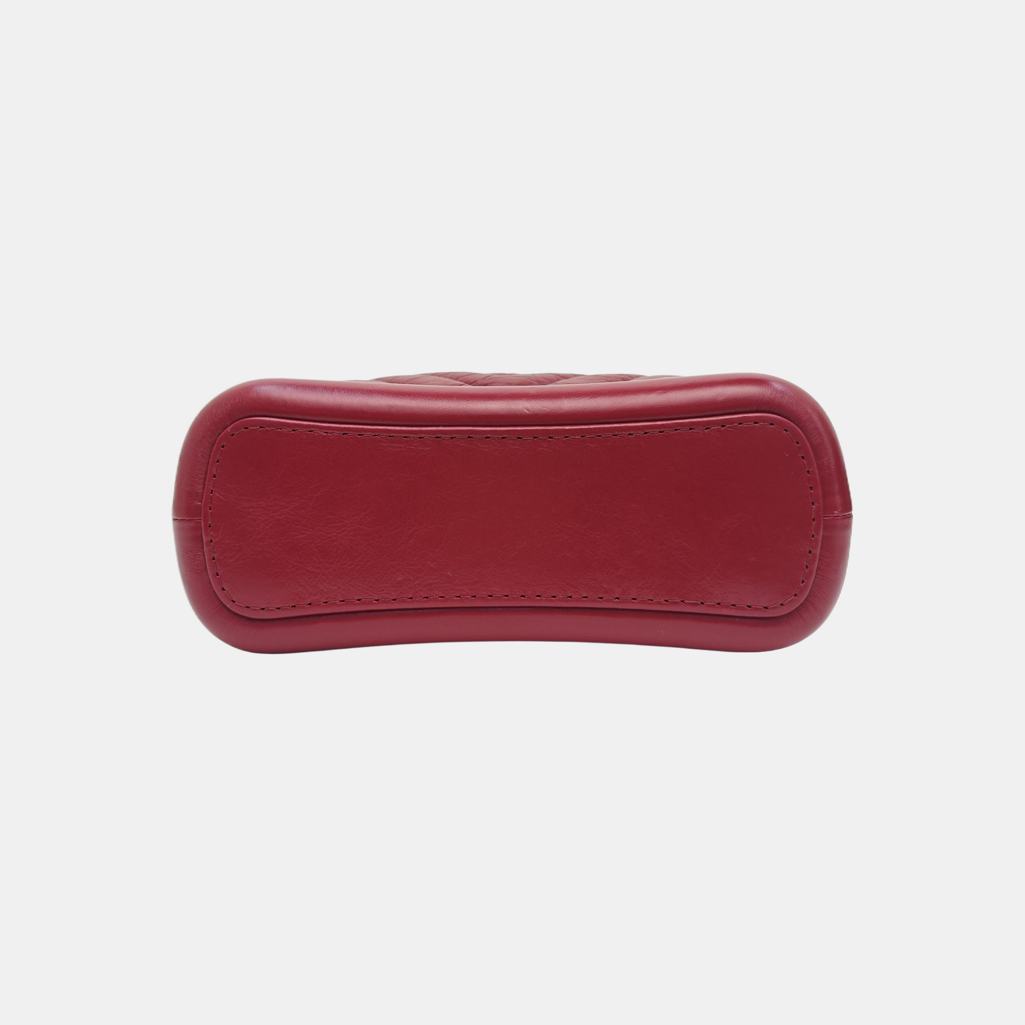 GABRIELLE Small Chevron Calfskin Red