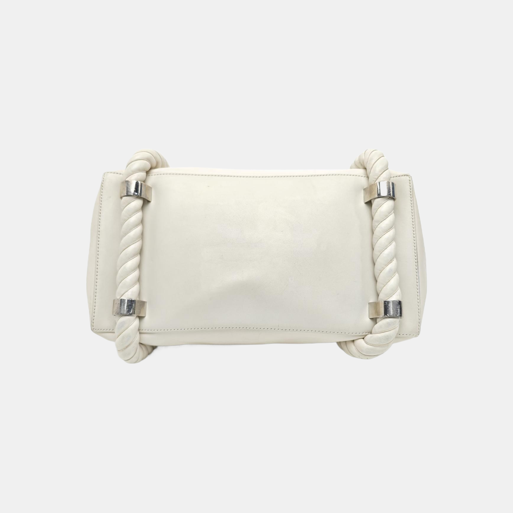 Calfskin Top Handle Bag White