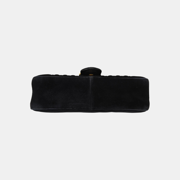 GG Marmont Medium Quilted Velvet Black