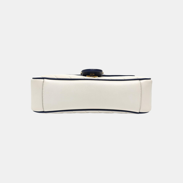 GG Marmont Medium Quilted Calfskin White