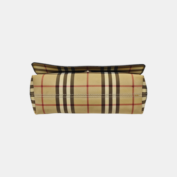 Coated Canvas Shoulder Bag Brown