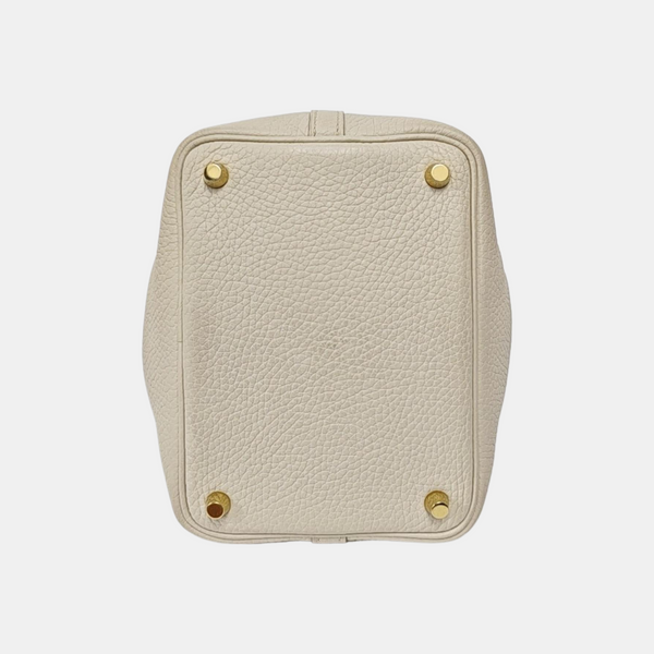 Authenticated pre-owned  Picotin Lock 18 Clemence White - Bucket Bag at Looply