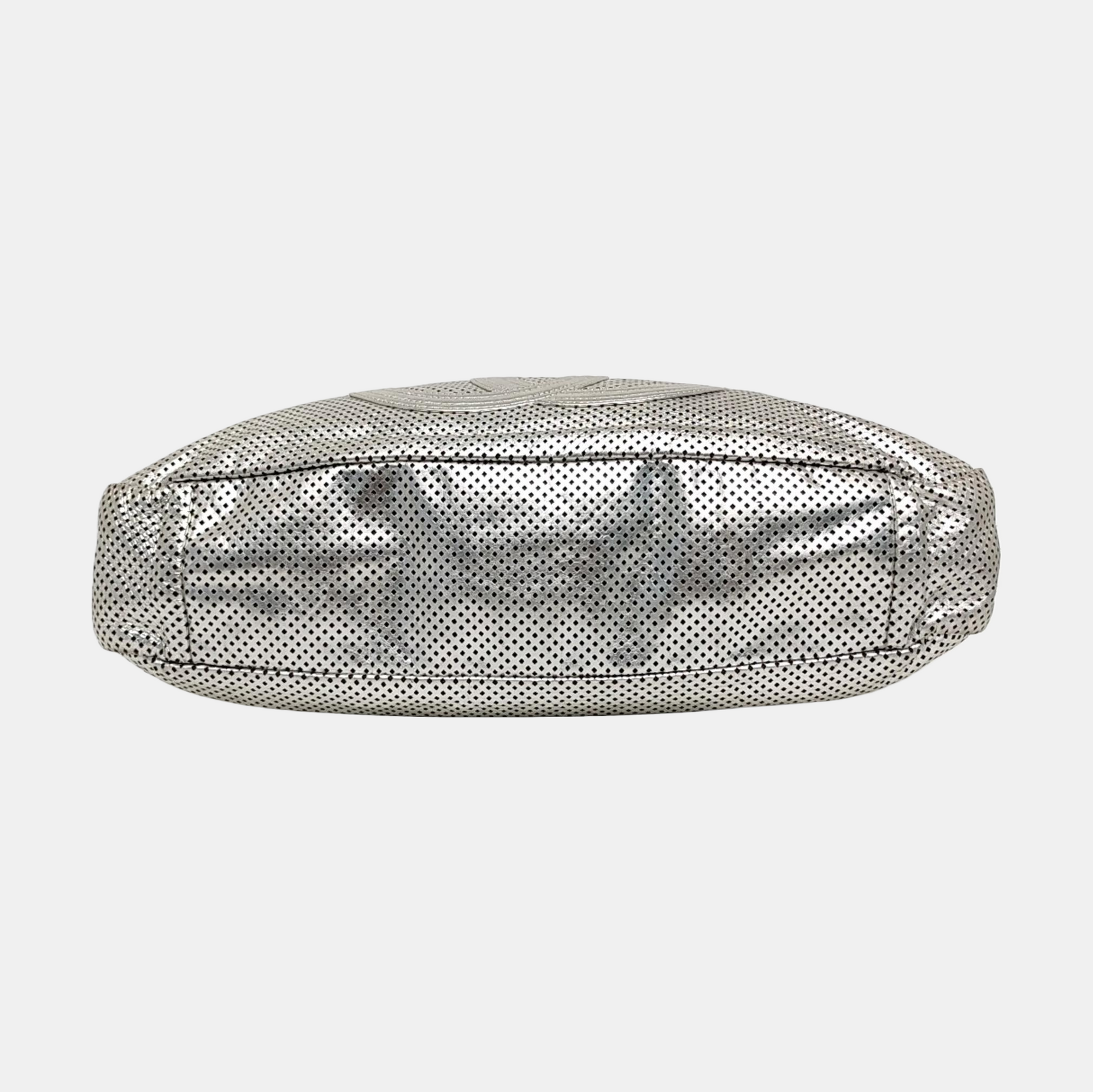 RODEO DRIVE Extra Large Calfskin Silver