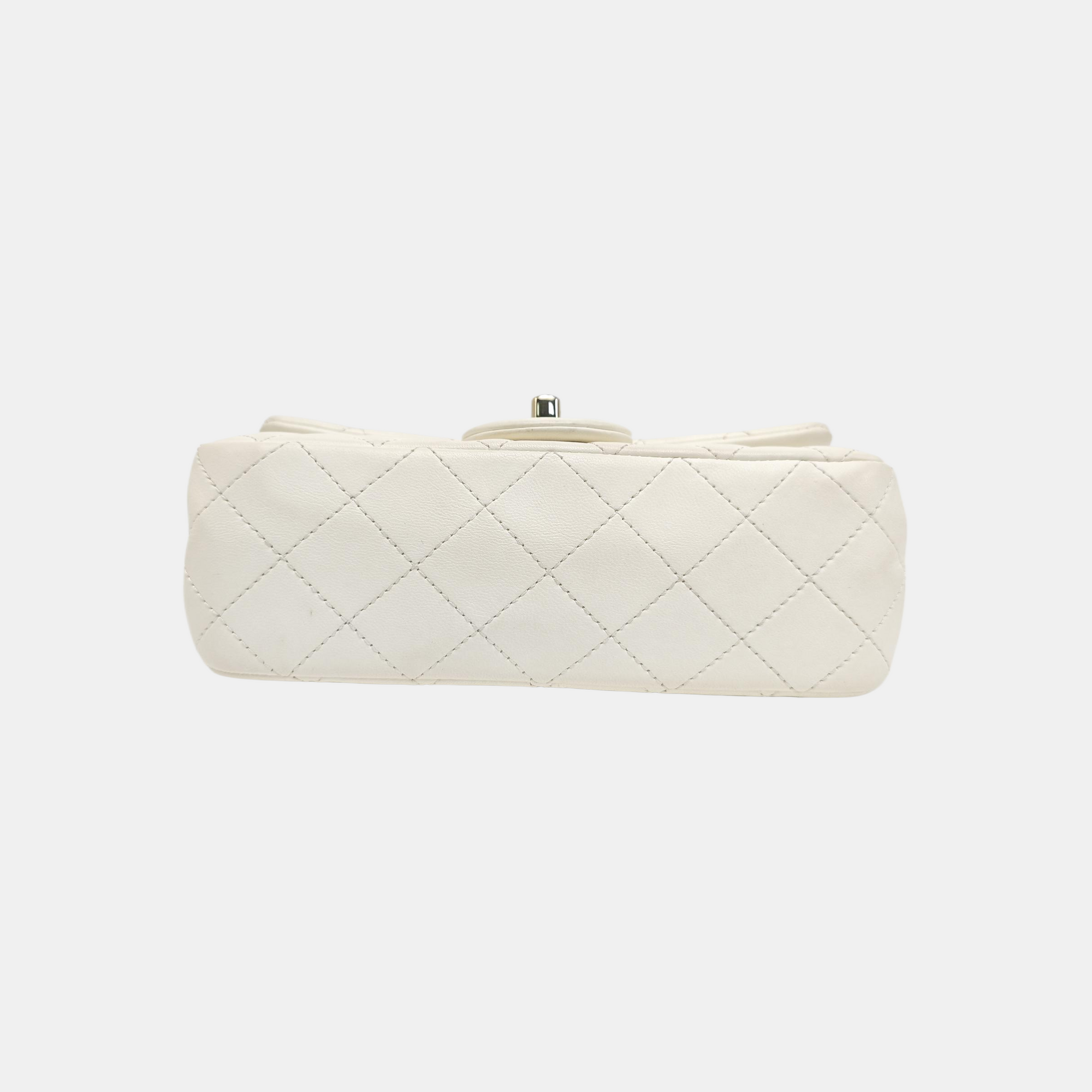 Quilted Lambskin Shoulder Bag White